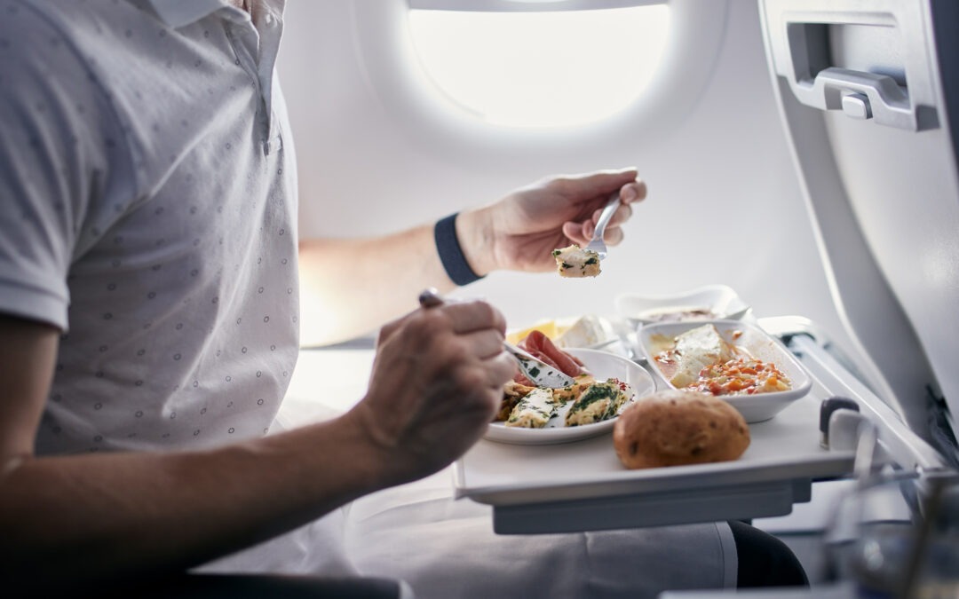 Airline meal served during flight